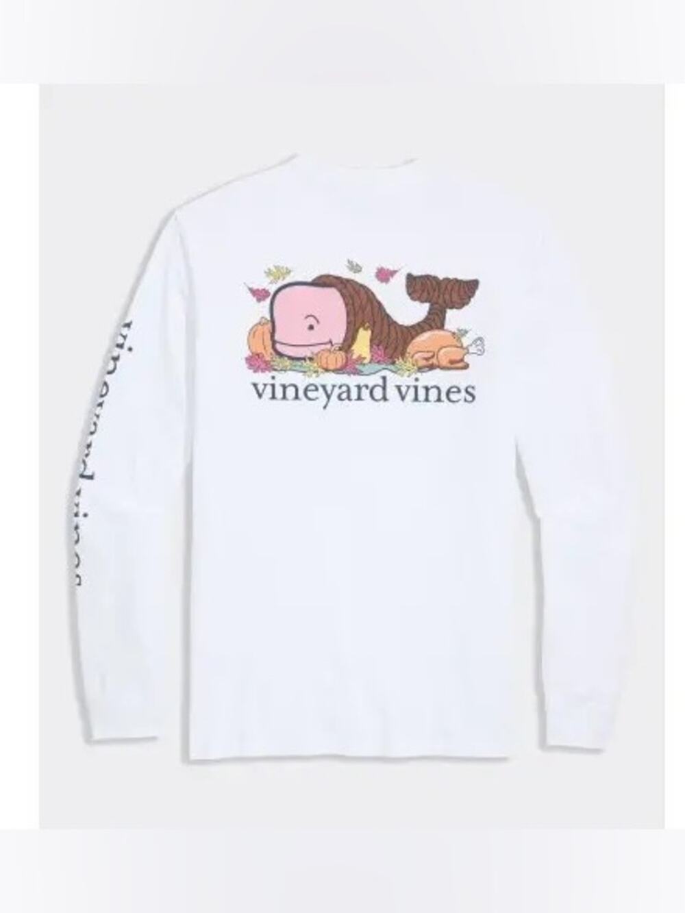 Vineyard Vines Kids Thanksgiving Long Sleeve Cotton Logo T-Shirt